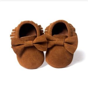 Little Wanderers Brown Toddler Girl Bow Moccasins